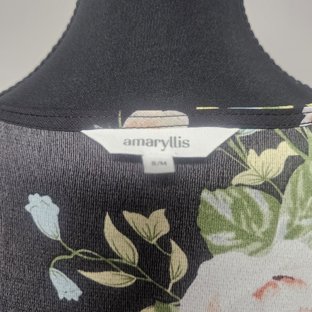 Amaryllis Rose Print Floral Kimono Poncho Swim Coverup Boho Beach Vaction - Picture 4 of 6